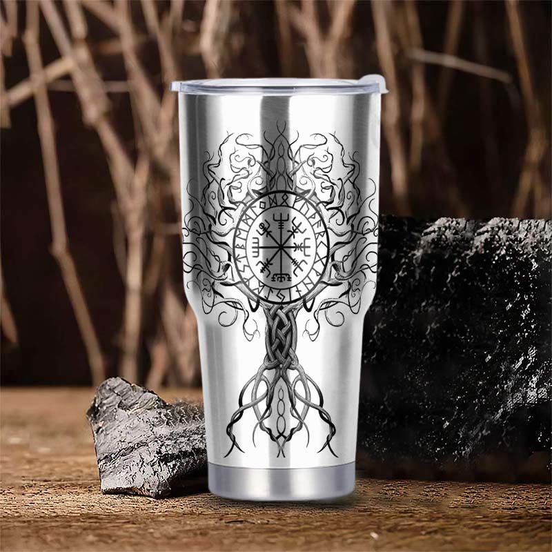 WorldNorse Raven Mjölnir Yggdrasil Tree Vegvisir Becher
