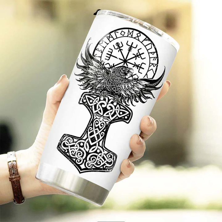 WorldNorse Raven Mjölnir Yggdrasil Tree Vegvisir Becher