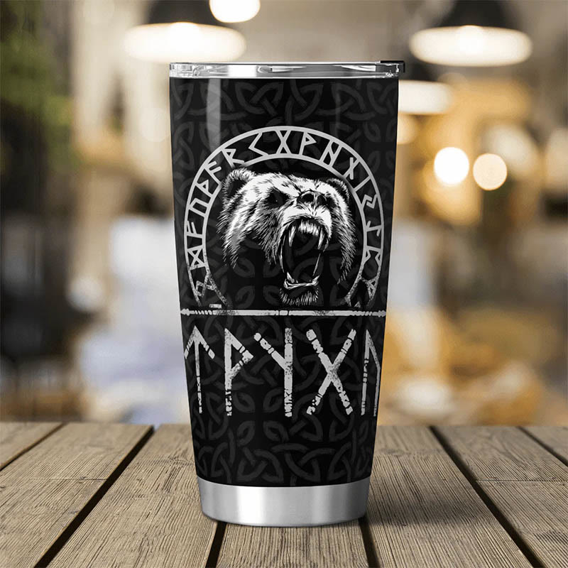 WorldNorse Wikinger Bär und Raven Dreifaches Horn von Odin Becher