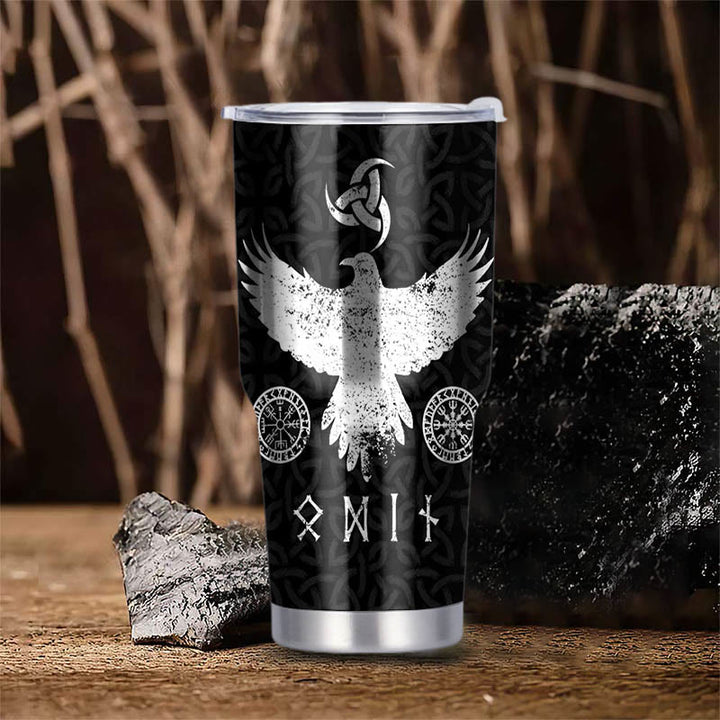 WorldNorse Wikinger Bär und Raven Dreifaches Horn von Odin Becher