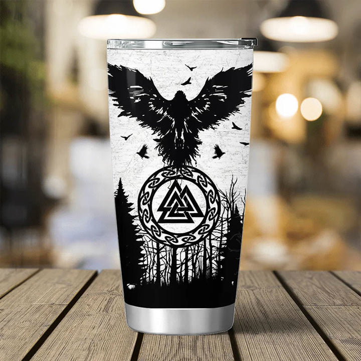 WorldNorse Yggdrasil Raven's Flight Valknut Becher