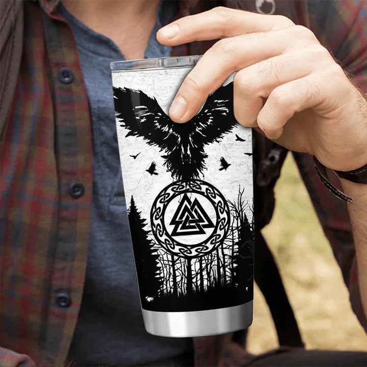 WorldNorse Yggdrasil Raven's Flight Valknut Becher