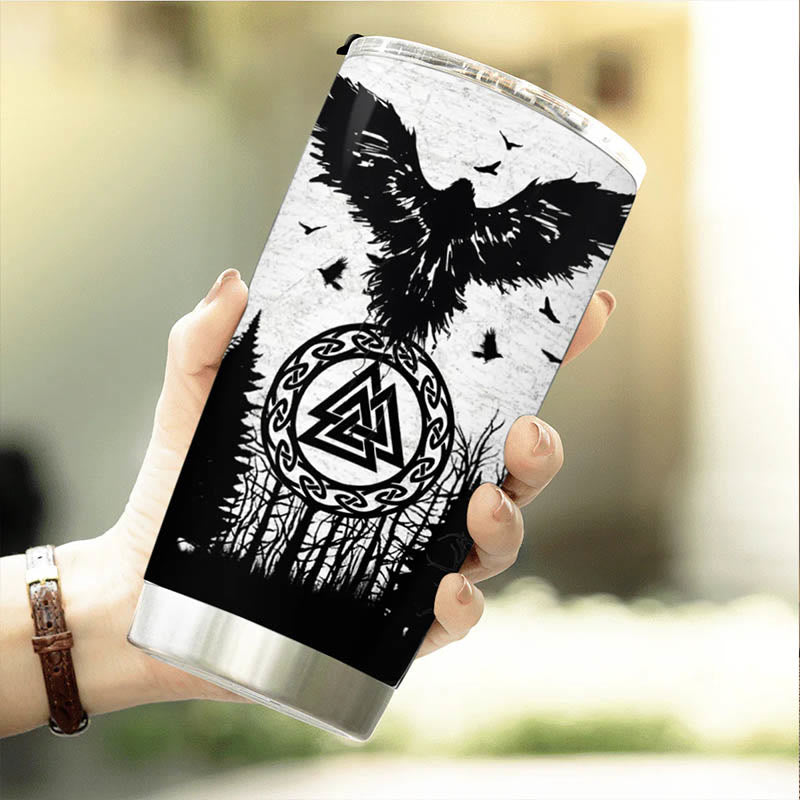WorldNorse Yggdrasil Raven's Flight Valknut Becher