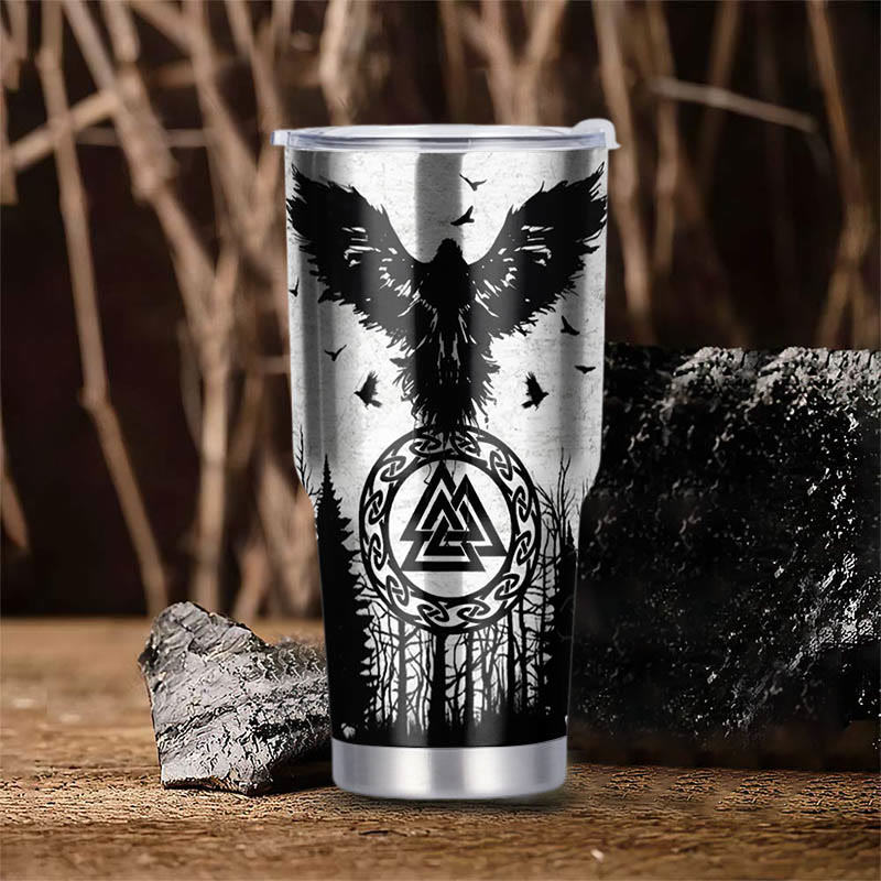 WorldNorse Yggdrasil Raven's Flight Valknut Becher