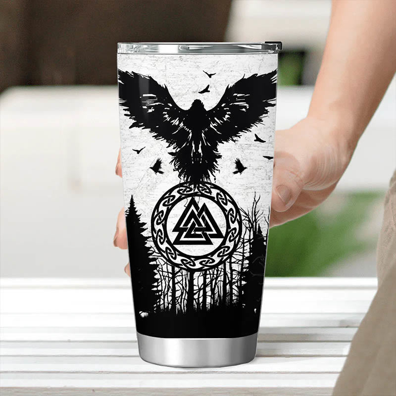 WorldNorse Yggdrasil Raven's Flight Valknut Becher