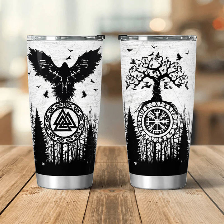 WorldNorse Yggdrasil Raven's Flight Valknut Becher