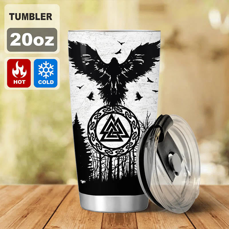 WorldNorse Yggdrasil Raven's Flight Valknut Becher