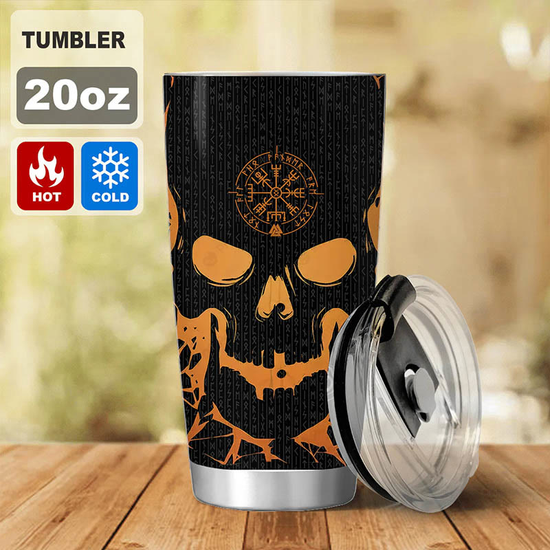 WorldNorse Vegvisir Warrior's Creed Valknut Becher