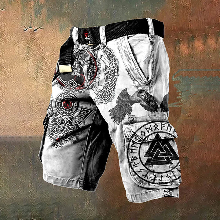 Worldnorse Valknut Rune Raven Cargo-Shorts - US/UK/AU50, EU60 (5XL) - image 0