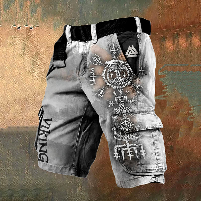 WorldNorse Nordischer Drache Wikinger Valknut Cargo-Shorts - US/UK/AU50, EU60 (5XL) - image 0