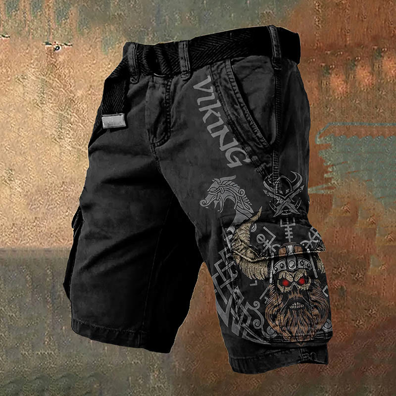 WorldNorse Viking Vegvisir Skelett-Krieger Cargo-Shorts - US/UK/AU50, EU60 (5XL) - image 1