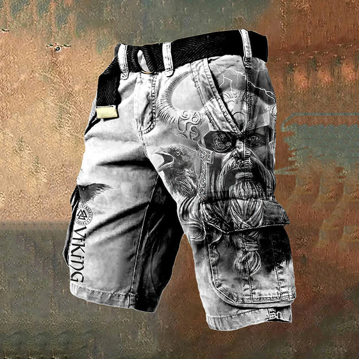 WorldNorse Wikinger-Krieger Raven Valknut Cargo-Shorts - US/UK/AU50, EU60 (5XL) - image 0
