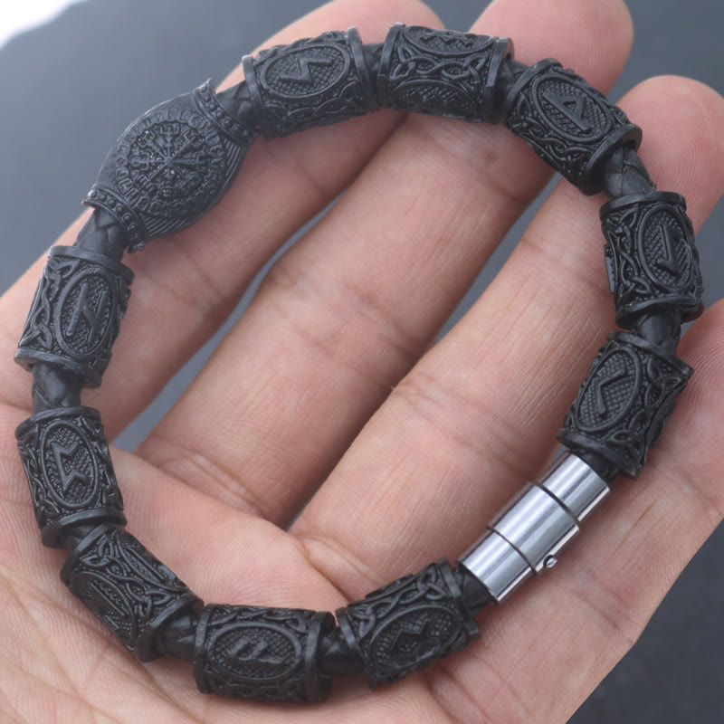 WorldNorse Odins Runenstein-Perlen-Kompass Vegvisir Armband