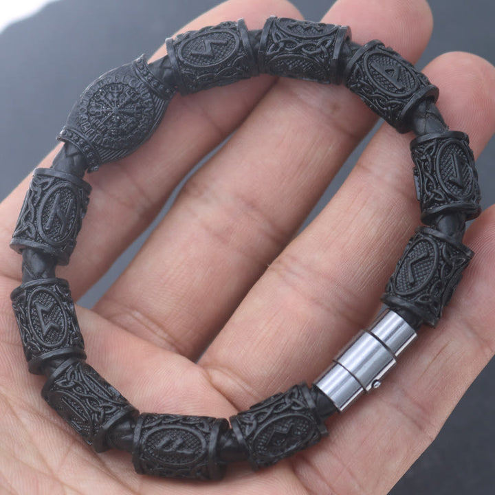 WorldNorse Odins Runenstein-Perlen-Kompass Vegvisir Armband