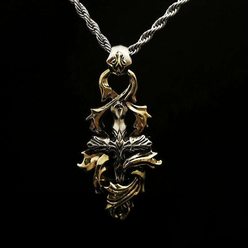 WorldNorse Halskette mit Girlandenkreuz aus handgefertigtem 925er Silber - Halskette - image 0