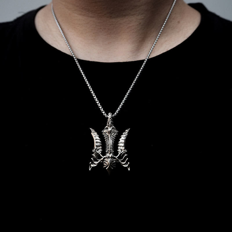 WorldNorse 925 Sterling Silber keltisch inspirierte Dreizack-Halskette - image 1