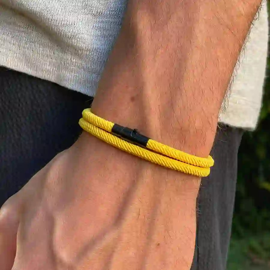 WorldNorse Minimalistisches geflochtenes Armband aus Edelstahl mit Magnetverschluss - Gelb - L(45 cm) - image 22