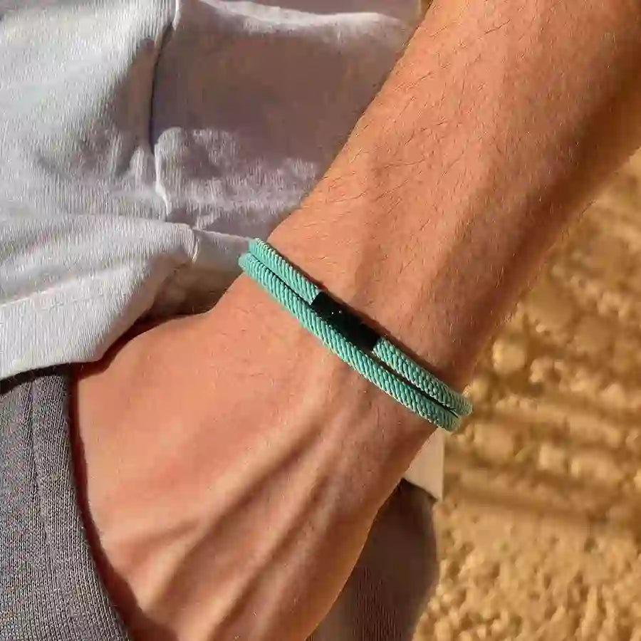 WorldNorse Minimalistisches geflochtenes Armband aus Edelstahl mit Magnetverschluss - Blau - L(45 cm) - image 25