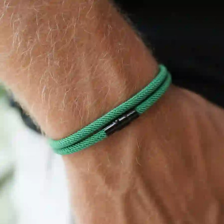 WorldNorse Minimalistisches geflochtenes Armband aus Edelstahl mit Magnetverschluss - Grün - L(45 cm) - image 35