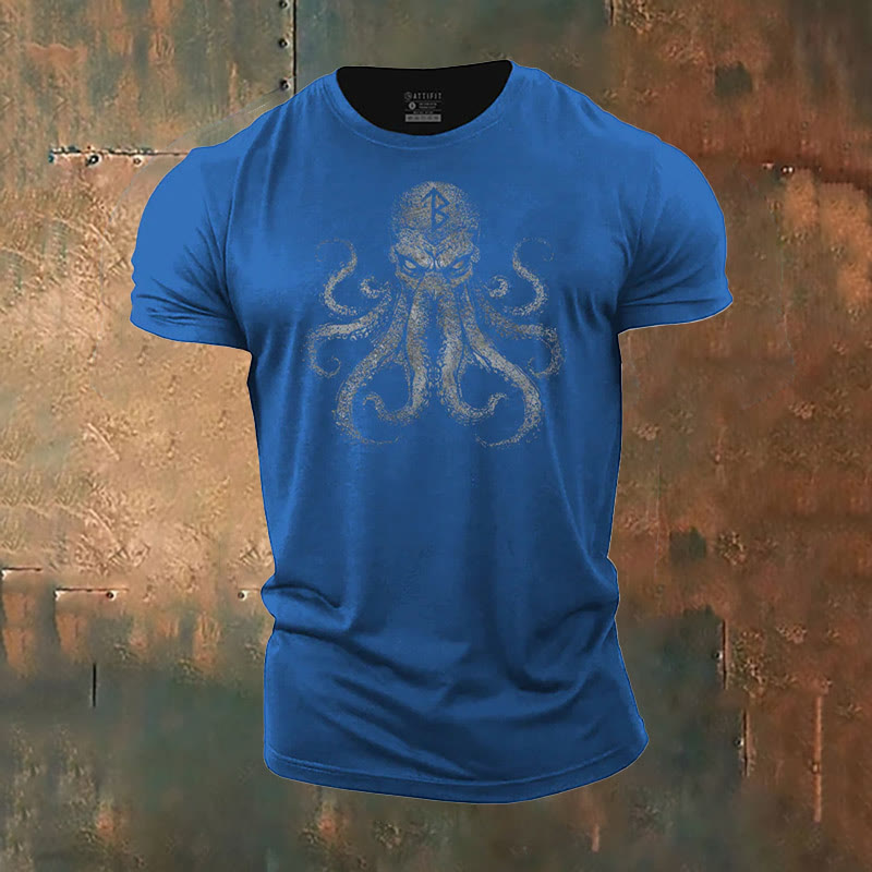 WorldNorse Mystic T-Shirt mit Rune und Oktopus-Print