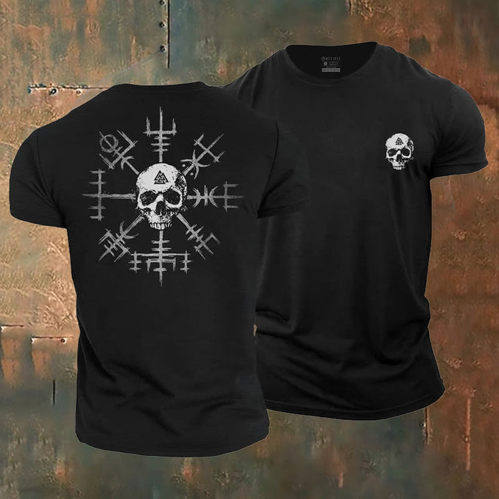 WorldNorse Vegvisir Totenkopf Design T-Shirt