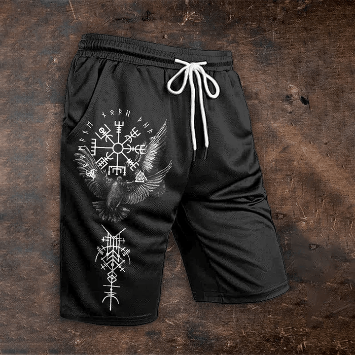 WorldNorse Vegvisir Valknut Wingspan Eagle Shorts