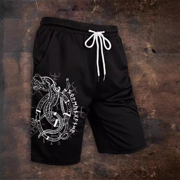 WorldNorse Vegvisir Nordischer Drache Rune Shorts
