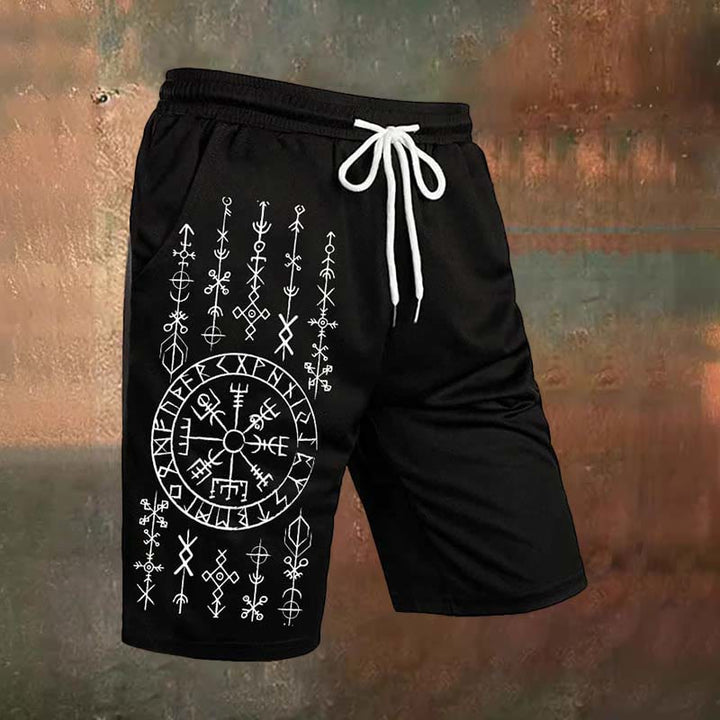 WorldNorse Vegvisir Rune Design Shorts