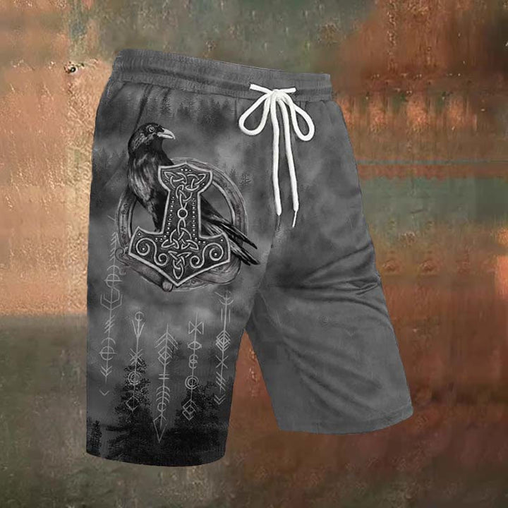 WorldNorse Raven Mjölnir Shorts im Wikingerstil