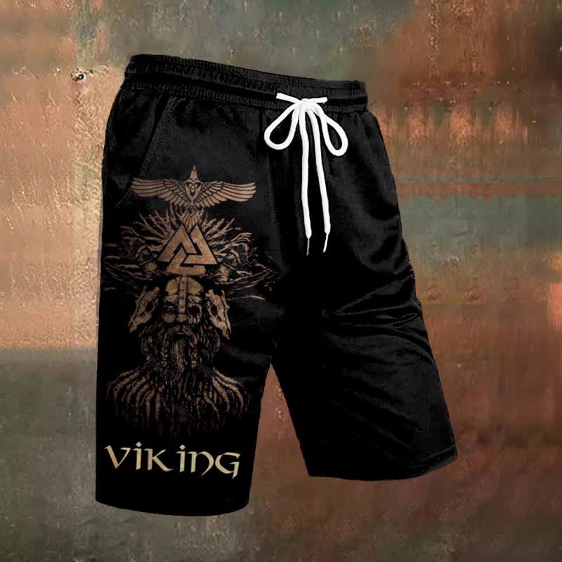 WorldNorse Totenkopf Yggdrasil Valknut Shorts - US/UK/AU54，EU64 (7XL) - image 0