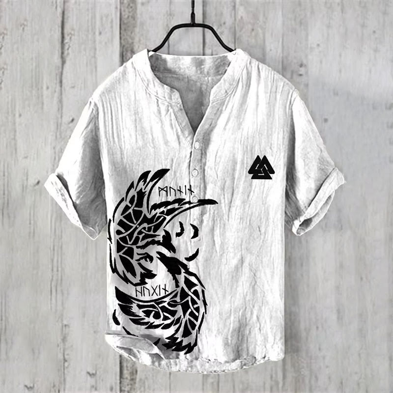 WorldNorse Raven Rune Valknut Freizeithemd - US/UK/AU50, EU60 (5XL) - image 0