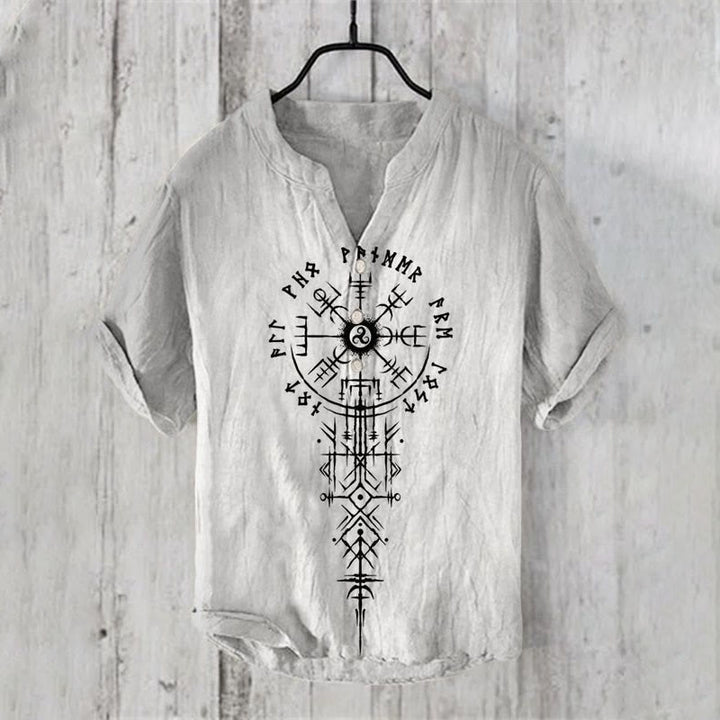 WorldNorse Viking Vegvisir Rune Freizeithemd - US/UK/AU50, EU60 (5XL) - image 0