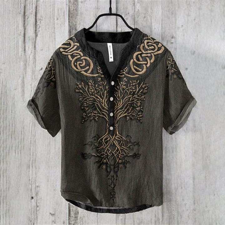 WorldNorse Viking Yggdrasil Schieferschwarzes Freizeithemd - US/UK/AU50, EU60 (5XL) - image 0