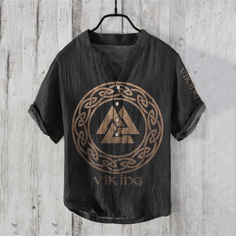 WorldNorse Wikinger Keltischer Knoten Valknut Freizeithemd - US/UK/AU50, EU60 (5XL) - image 1