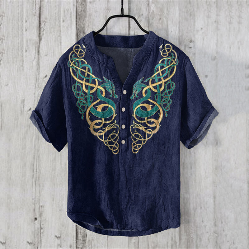 WorldNorse Nordischer Drache -Wickel Freizeithemd - US/UK/AU50, EU60 (5XL) - image 1