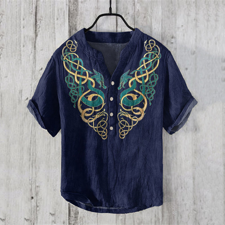 WorldNorse Nordischer Drache -Wickel Freizeithemd - US/UK/AU50, EU60 (5XL) - image 1