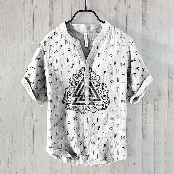 WorldNorse Nordischer Drache , der Valknut Rune umschlingt, Freizeithemd - Weiß - US/UK/AU50, EU60 (5XL) - image 0