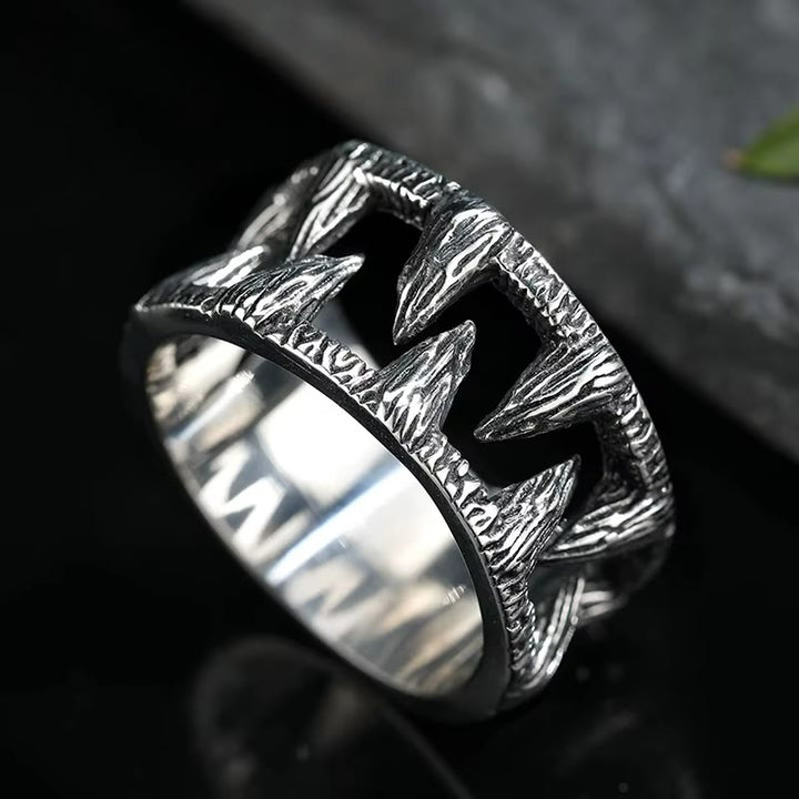 WorldNorse Monster Teeth Titanstahl Punk Ring