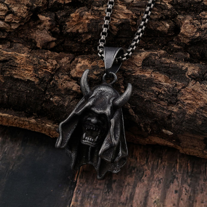WorldNorse Gothic Dämonenschädel-Halskette