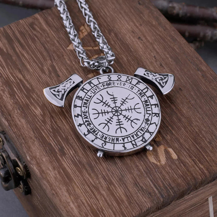 WorldNorse Helm der Ehrfurcht Wikinger-Streitaxt-Halskette