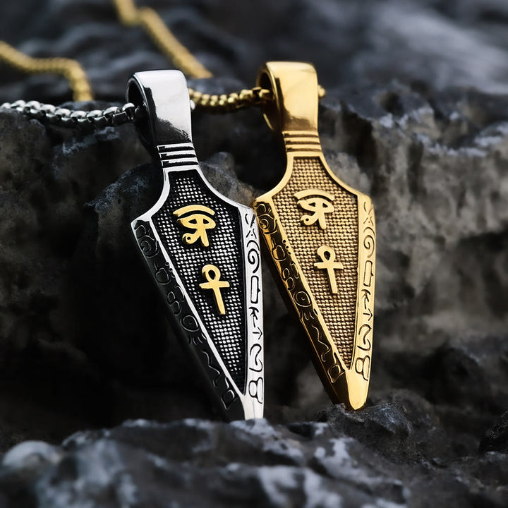 WorldNorse Retro Ägyptische Hieroglyphen-Pfeil-Halskette