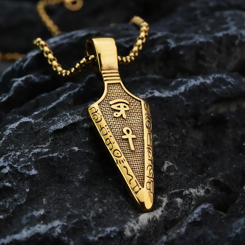 WorldNorse Retro Ägyptische Hieroglyphen-Pfeil-Halskette