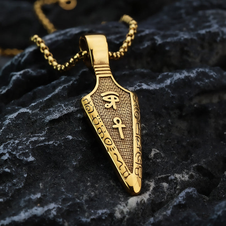 WorldNorse Retro Ägyptische Hieroglyphen-Pfeil-Halskette