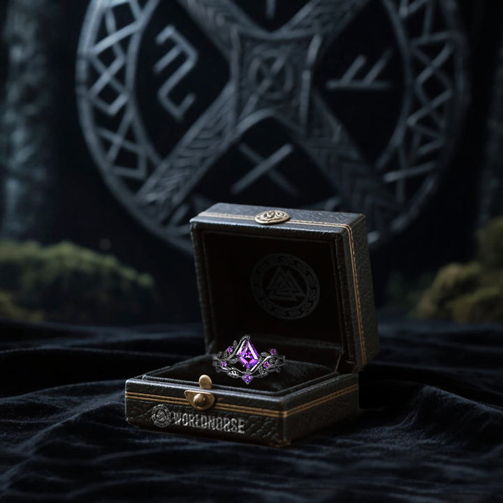 WorldNorse Edler Weisheitsring mit Amethyst-Ouvertüre - image 5