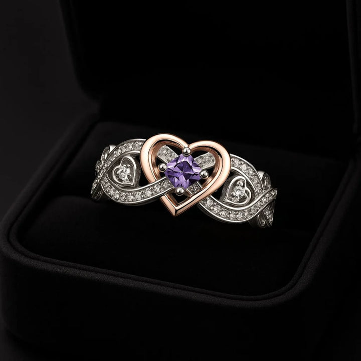 WorldNorse Freyjas Herz Amethyst Liebesknotenring - image 1