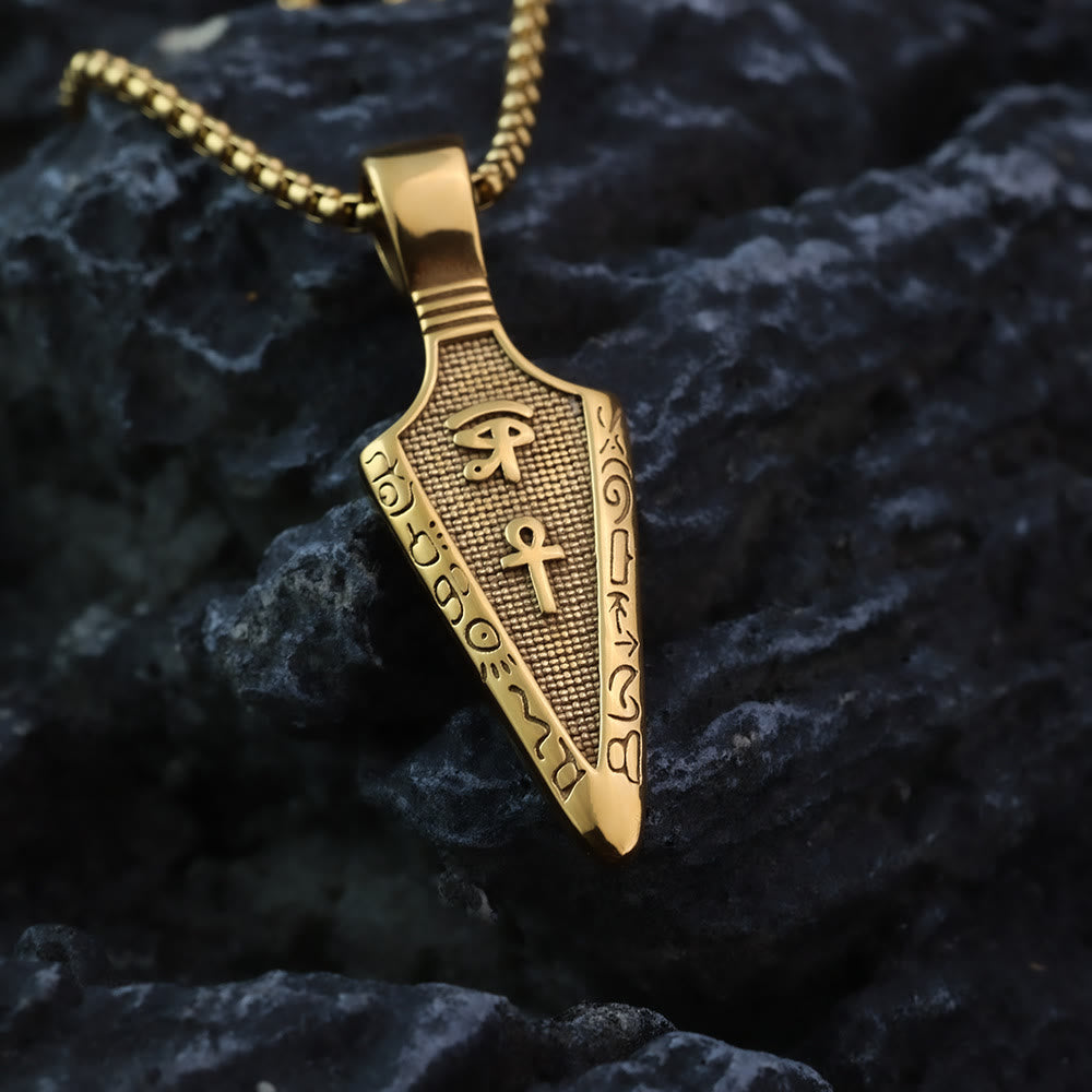 WorldNorse Retro Ägyptische Hieroglyphen-Pfeil-Halskette