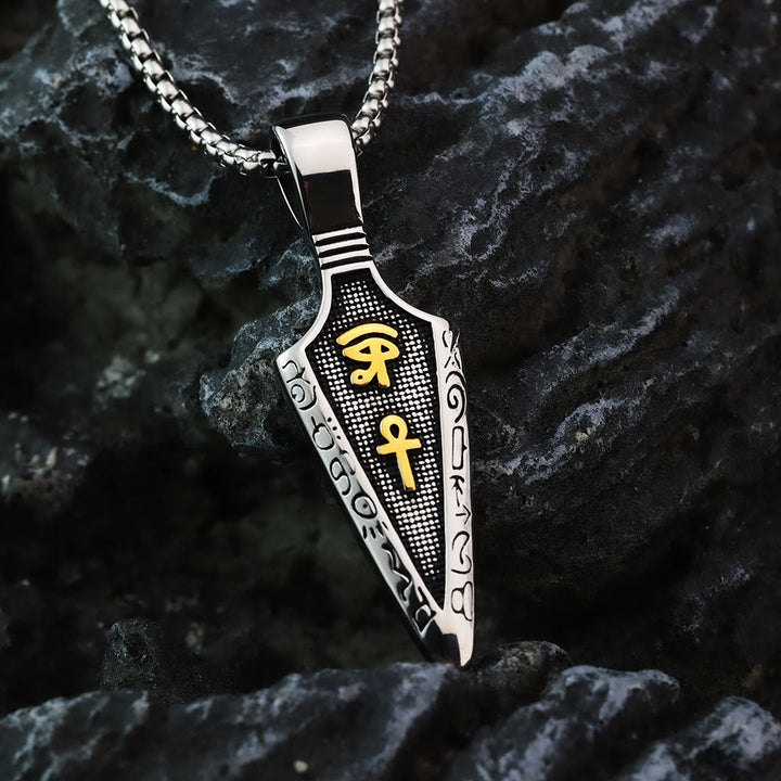 WorldNorse Retro Ägyptische Hieroglyphen-Pfeil-Halskette
