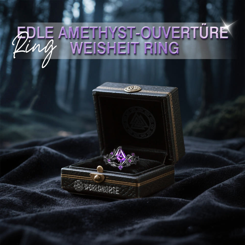 WorldNorse Edler Weisheitsring mit Amethyst-Ouvertüre - image 3