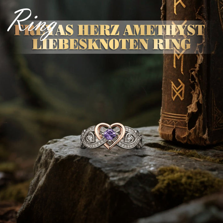 WorldNorse Freyjas Herz Amethyst Liebesknotenring - image 3