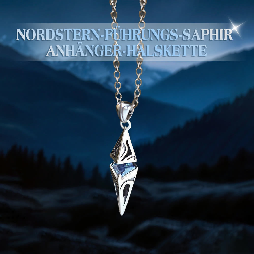 WorldNorse Halskette mit Saphir-Anhänger „North Star Guidance“ - image 6